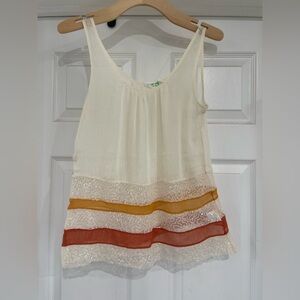Elegant Cream and Orange Camisole